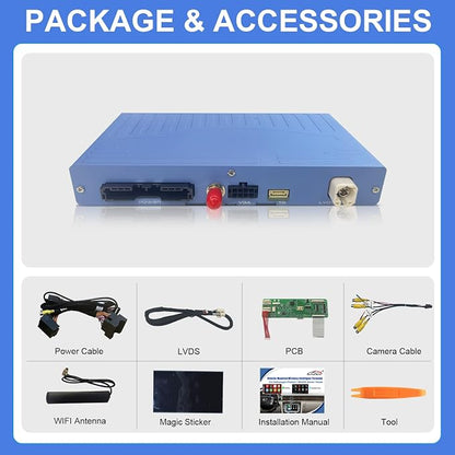 Wireless CarPlay and Android Auto Retrofit Kit for VW Volkswagen Phaeton RNS510 System, OEM Screen Adapter with Standard HDMI-in, Supports Phone Mirroring for YouTube, Backup and 360 Camera