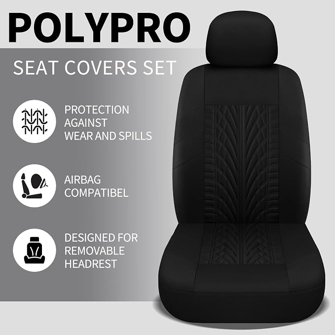 VarCozy Car Seat Covers Front Pair,Universal Cloth for Car,Breathable & Washable SUV, Sedan, Van, Automotive Interior Covers, Airbag Compatible