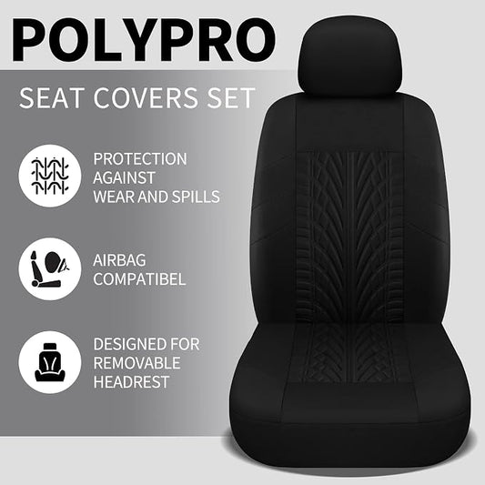 VarCozy Car Seat Covers Front Pair,Universal Cloth for Car,Breathable & Washable SUV, Sedan, Van, Automotive Interior Covers, Airbag Compatible