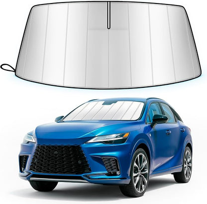 Windshield Sun Shade for Le-xus RX RX350/RX350h/ RX450h+/RX500h 2023-2026, Custom Fit Folding Design Car Front Window Sunshade Sun Visor Shield Accessories