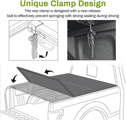 AUTOSAVER88 Soft Tri-fold Truck Bed Tonneau Cover Fit for Toyota Tacoma 2005-2015 (Excl. Trail Edition) 6ft Bed