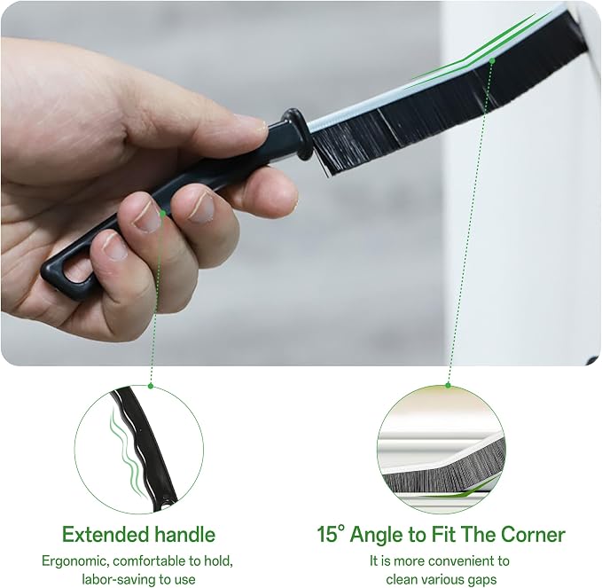 Crevice Cleaning Brush Set, 6 Pack Hard Bristle Detail Brushes for Tight Spaces, Bathroom Tile Grout, Sink, Car Vent - Versatile Gap Cleaning Tool