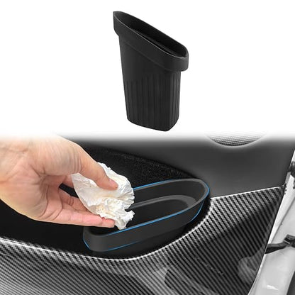 Car Trash Can for Tesla Model Y Juniper 2025, Silicone Car Door Side Trash Bin for Model 3 Highland Interior Accessories