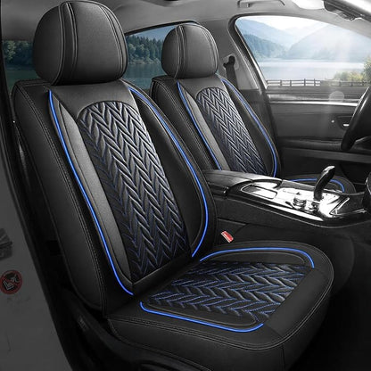 SCITOO Car Seat Covers,Universal Seat Covers Full Set Waterproof Automotive Seat Covers for Most Sedan, Truck and SUV for Elantra Sonata Sportage CRV Accord Chevy (Full Set, Black And Blue)