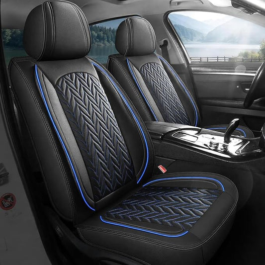 SCITOO Car Seat Covers,Universal Seat Covers Full Set Waterproof Automotive Seat Covers for Most Sedan, Truck and SUV for Elantra Sonata Sportage CRV Accord Chevy (Full Set, Black And Blue)
