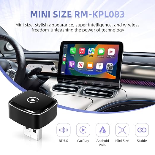 2 in 1 CarPlay & Android Auto Mini Adapter, Plug & Play USB-C for Phones | mini size, 2-in-1 wireless carplay, Compatible with iOS 10+ & Android 11+, easy setup, Supports iOS 10+ / Android 11+