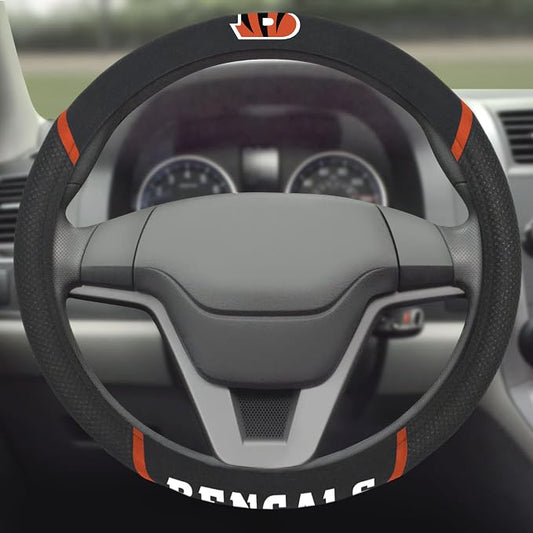 FANMATS NFL Unisex-Adult Embroidered Steering Wheel Cover