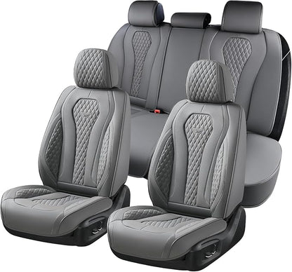 Coverado Car Seat Covers, Gray Seat Covers Full Set, Auto Seat Cover 5 Seats, Car Seat Cushion, Car Seat Covers Front Seats Back Seat Covers, Seat Cover Car Seat Protector Universal Fit Most Cars
