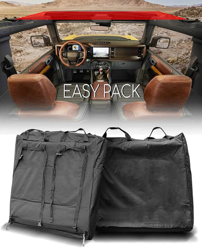 Upgraded Hard Top Storage Bag Fit for Ford Bronco 2021 2022 2023 2/4-Door, Portable Freedom Panel Storage Bag for Roof Panel Over First Row Seat, Front Hardtop Organizer Bag 1Pc