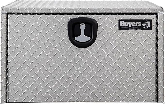 Buyers Products 1705103 Diamond Tread Aluminum Underbody Truck Tool Box, 18 x 18 x 30, Made in USA, .100 in. Thick, Corrosion-Resistant, Locking Compression Latch – Secure Storage for Work Trucks