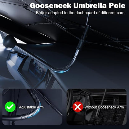 Car Windshield Sunshade Umbrella – Sun Shade for car Windshield Blocks UV Rays & Heat, Keeps Interior Cool, Foldable Sun Visor Cover with Universal Fit for Front Windows(56" L x 31" W)