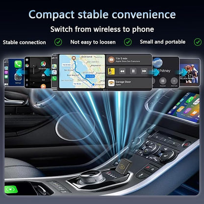 Wireless Carplay & Android Auto 2025 Will Wired CarPlay Upgrade Adapter 2-in-1 CarPlay Dongle Plug & Play Wireless CarPlay Adapter with USB/USB-C Port for Apple iOS 10, Android 11 Versions