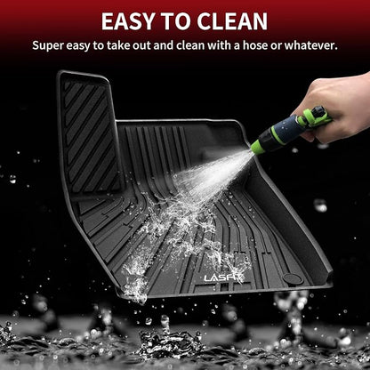 LASFIT Floor Mats Fit for Volkswagen ID.4 2021-2026, Custom Fit TPE All Weather Waterproof Floor Liners 1st & 2nd Row Car Mats, Black