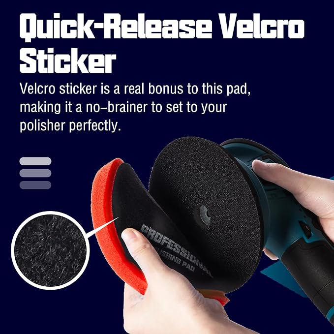6.5 Inch Buffing Pads, 3Pcs Red Polishing Pad for 6 Inch 150mm Backing Plate - High-Density Buffing Sponge Pads for Car Buffer Boat Polisher Compounding, Polishing & Waxing