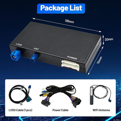 Wireless Carplay Retrofit Kit Decoder Module for Mercedes Benz NTG4.5/4.7 B/C/E/GLK/ML/CLA/GLA/CLS/SLK 2012-2015,AUX Required, Support Wireless Android Auto, Reverse Camera, Original Car OEM Control