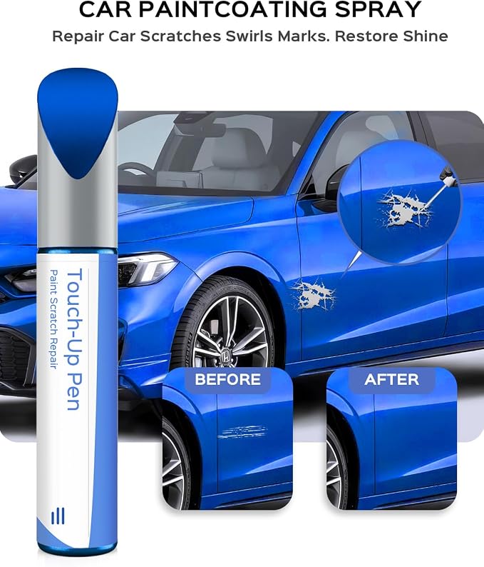 B-593M Aegean/Diffused Sky Blue Metallic Touch Up Paint Compatible with Honda Exact Match Chips and Nicks Touch Up