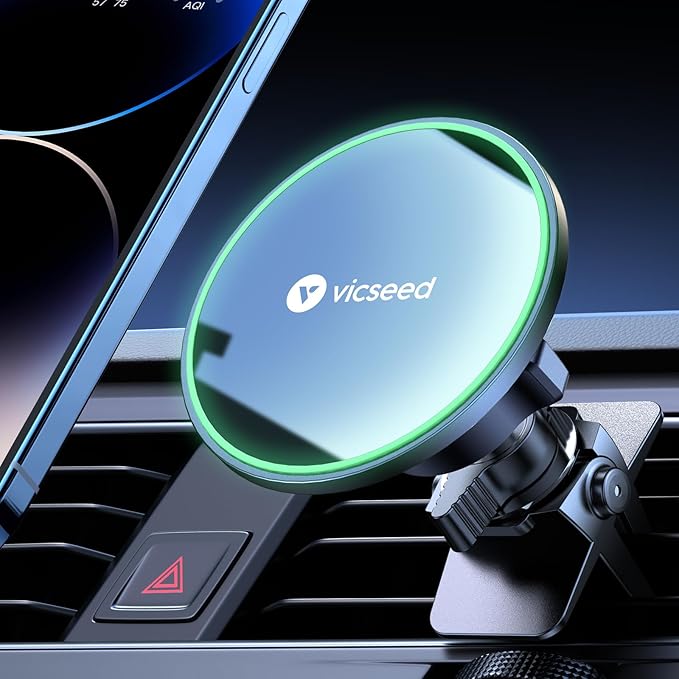 VICSEED for MagSafe Car Mount [Upgraded Strongest Magnet Power] Magnetic Phone Holder for Car Vent 360 Adjustable Magnetic Car Phone Holder Mount for iPhone 16 Pro Max 15 14 13 12 Plus Mini