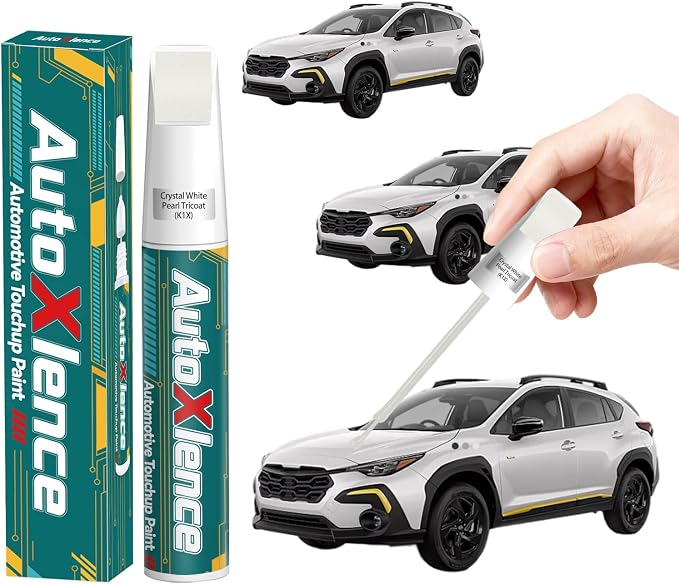 Crystal White Pearl Tricoat(K1X) Touch Up Paint Compatible with Subaru Car Paint Pen Scratch Repair Automotive Scratch Remover Fix Exact Color Match