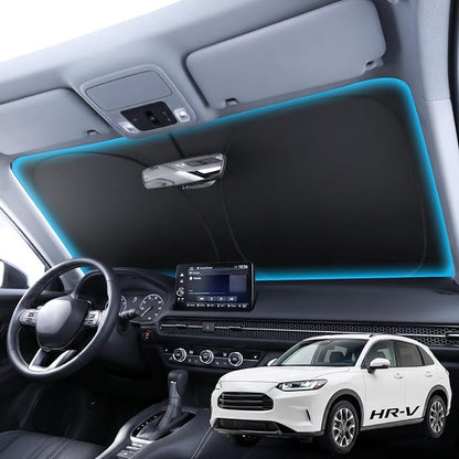 for Honda HR-V Windshield Sunshade [OEM Design, 100% Sun Blockage] Foldable Heat Insulation Sun Shade with Storage Bag, for Honda HR-V (2016-2026), Silver Coating