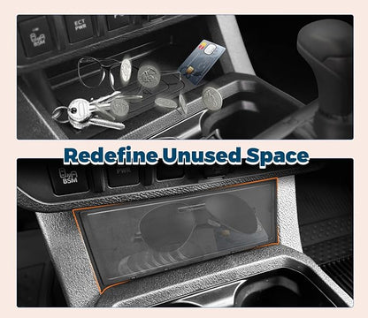 GZSH Hidden Front Center Console Cover fit for Toyota Tacoma 2016-2023 (3RD GEN Tacoma) Anti-Drop Privacy Premium ABS Plastic Center Console Cover (Fit for Wireless charging and No charging)