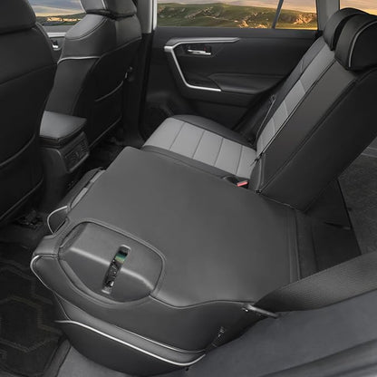 Lolcar Rav4 Seat Covers Custom Fit for Toyota Rav4 2021-2024 Prime SE,XSE & 2019-2025 Hybrid/PHEV SE,XSE, Leather Truck Seat Cover Full Set for SUV,Faux Leather(Black/Gray)