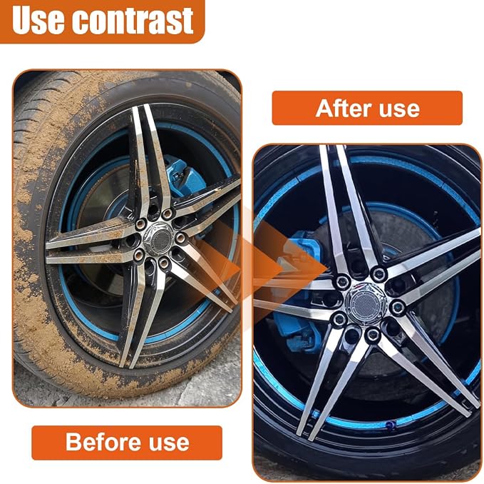3PCS Car Cleaning Brush, 15.5 Inch Long Handle Tire Wash Brush, Small Car Detailing Brush for Wheel Rims & Fenders, Universal Brushes Set for Vehicle Interior, Home (38CM-14.9IN)