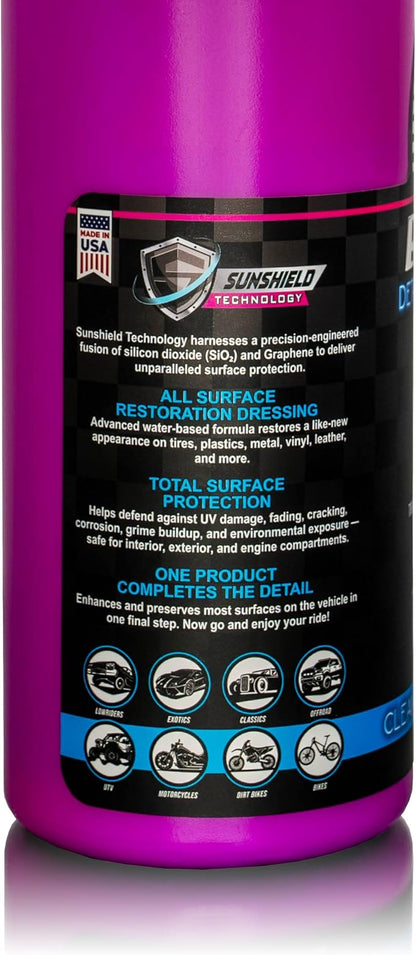 Bahama Ceramic Simple Finish – Tire & Trim Dressing with SiO2 + Graphene Protection, No Sling Formula, UV & Water Resistant Shine for Tires, Plastic, Vinyl & Exterior Trim – Tropic Mist Scent – 24 oz