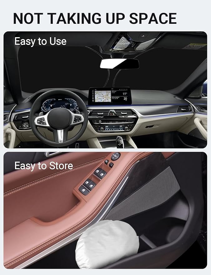 Proadsy Windshield Sun Shade for 2019-2025 2026 BMW X5 M Sport xLine SUV 4-Layer Foldable Front Sunshade Protector Sun Visor Blocks UV Rays Keep Car Cooler Accessories