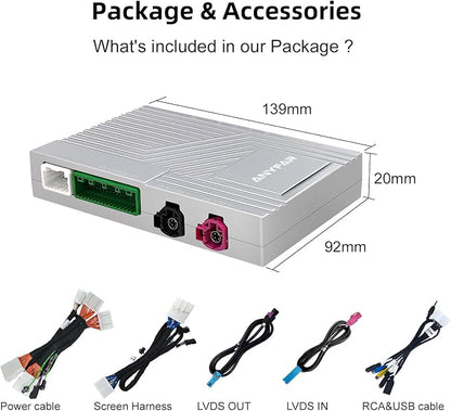 Decoder Adapter Retrofit Kit Compatible with Lexus of 2018-2021 ES/UX/NX/IS/ES300H, 2021-2023 GX460, 2009 RC300, Support Wireless CarPlay Android Auto/Voice Control/Mirror Link/Camera/USB Drive