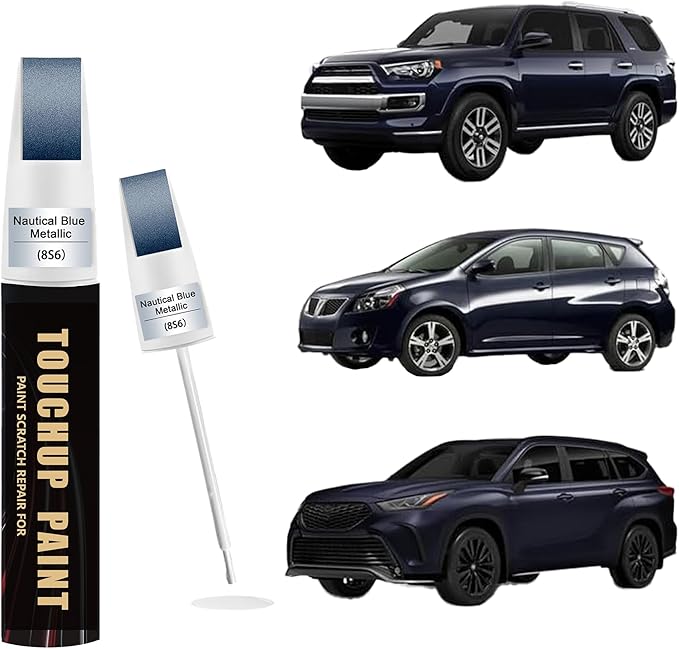 Dark/Nautical Blue Metallic(8S6) Car Paint Touch Up Pen Compatible with Toyota, 2-In-1 Color Accurate Touch Up Car Scratch Repair Paint Exact Match Toyota Series Automotive Scratch Remover for Nicks&Chips Repair