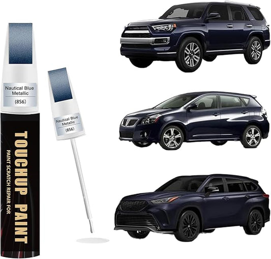 Dark/Nautical Blue Metallic(8S6) Car Paint Touch Up Pen Compatible with Toyota, 2-In-1 Color Accurate Touch Up Car Scratch Repair Paint Exact Match Toyota Series Automotive Scratch Remover for Nicks&Chips Repair
