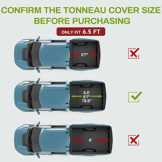 AUTOSAVER88 Soft Quad-fold Truck Bed Tonneau Cover Compatible with 2015-2026 Ford F-150 F150 (Excl. Raptor Series) 6.5ft Bed