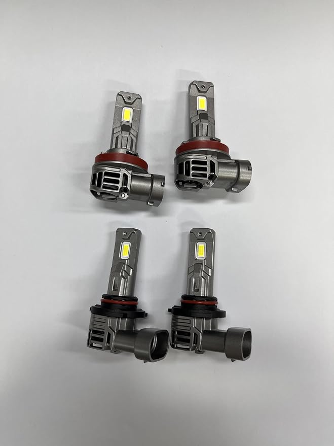 SEALIGHT 9005/HB3 H11 Fog Light Bulbs, 80000LM 6500K Cool White, 1:1 Mini Size, 9005 H11 Bulb with 13000RPM Cooling Fan, 3 Mins Plug-N-Play, IP67 Waterproof Non-polarity, Pack of 4
