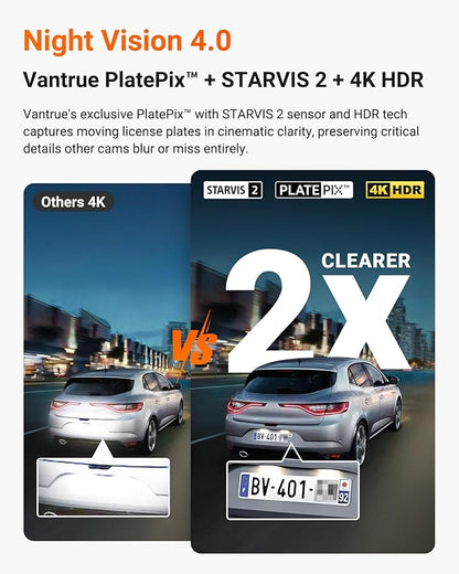 Vantrue N4 Pro S 4K 3 Channel Dash Cam for Truck, 4K+1080P+2.5K Front Inside Rear Camera, Triple STARVIS 2 HDR IR Night Vision, IP67, Voice Control, Parking Mode, GPS, Wi-Fi, Support 1TB (RC09)