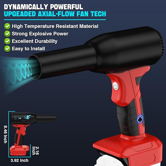 500W Jet Dry Blower for Craftsman 20V V20 Battery- Super Jet Fan 400g Wind Speed,Rechargeable Air Blower - Mini Jet Fan with 3 Adjustable Speeds for Computer Outdoors Car Home