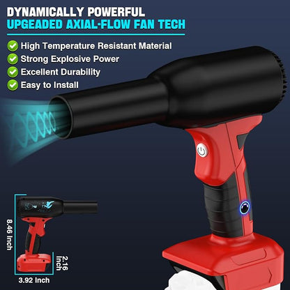 500W Jet Dry Blower for Craftsman 20V V20 Battery- Super Jet Fan 400g Wind Speed,Rechargeable Air Blower - Mini Jet Fan with 3 Adjustable Speeds for Computer Outdoors Car Home
