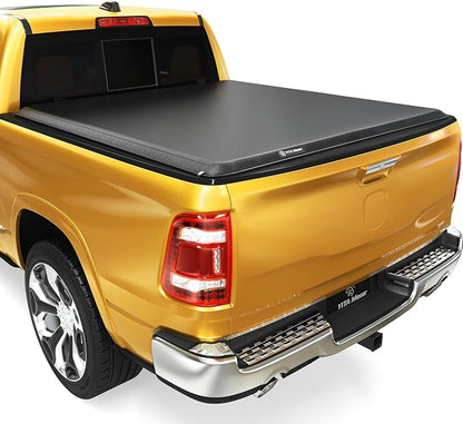 YITAMOTOR Soft Roll Up Truck Bed Tonneau Cover Compatible with 2009-2024 Dodge Ram 1500 (19-24 Classic ONLY), Fleetside 5.7 ft Bed Without Rambox