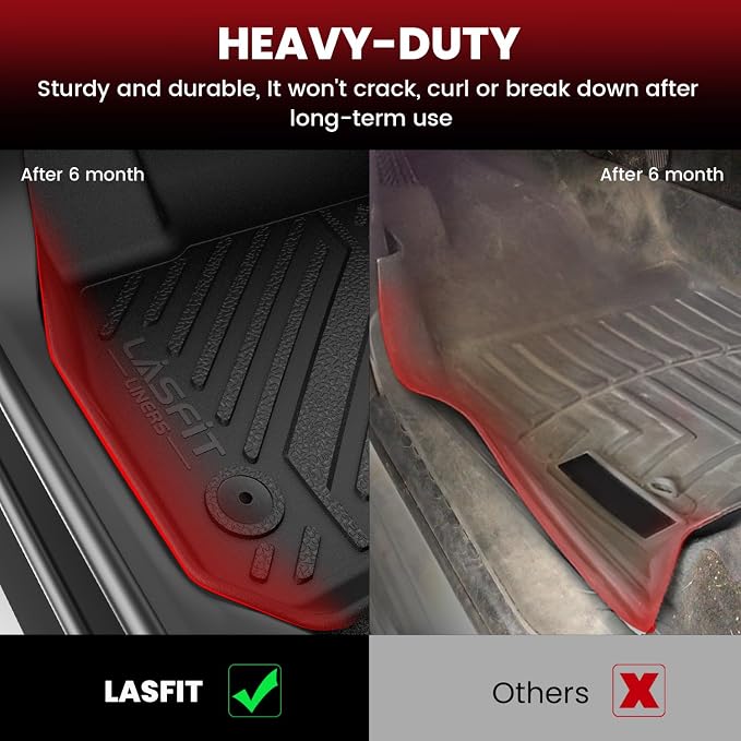 LASFIT Floor Mats & Cargo Mat for Kia K4 2026 2025 All Weather TPE Custom Fit Floor Liner 1st & 2nd Row Full Set Car Mats and Trunk Mat Accessories, Black