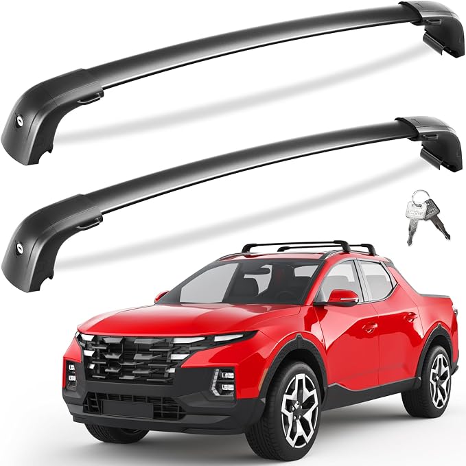 Tuyoung 300lbs Roof Rack Cross Bars Compatible with Hyundai Santa Cruz 2021-2026 SE SEL Premium Night Limited, Lockable Heavy Duty Anti-Theft Aluminum Roof Rails Crossbars Cargo Carrier Bag Black