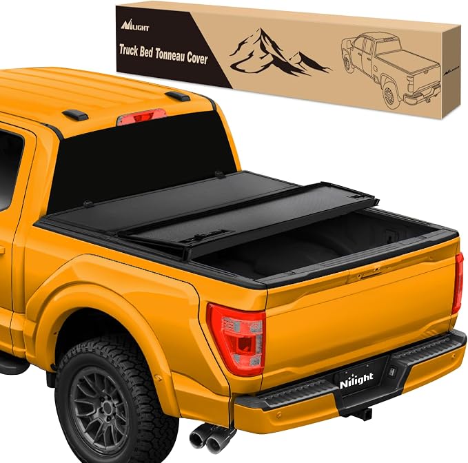 Nilight Truck Bed Tonneau Cover Hard Tri-fold Compatible with Ford F150 2015-2026, All-Weather Low Profile Cargo Protection-5.5ft
