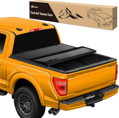 Nilight Truck Bed Tonneau Cover Hard Tri-fold Compatible with Ford F150 2015-2026, All-Weather Low Profile Cargo Protection-5.5ft