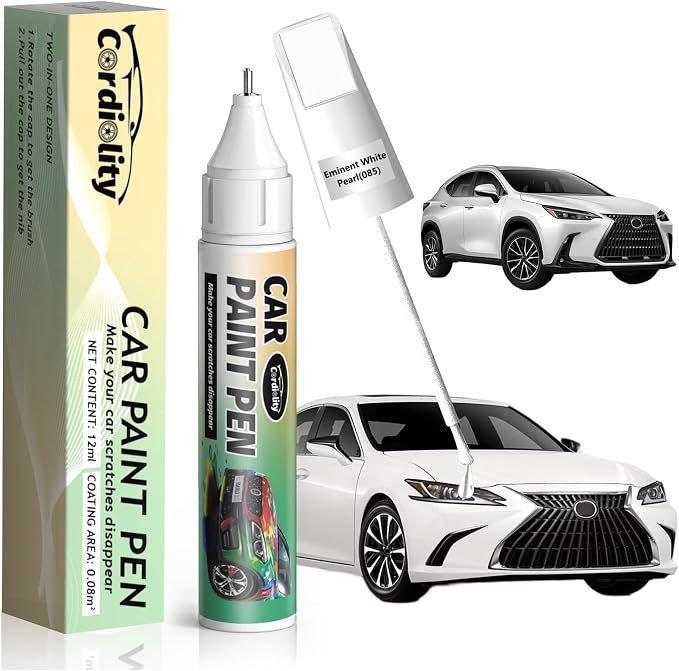 085 Eminent White Pearl Touch Up Paint for Lexus, Color Accurate Car Paint Scratch Repair Pen, Quick & Easy Fix Automotive Chips and Nicks
