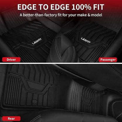 LASFIT Floor Mats for Nissan Altima 2026 2025 2024 2023 2022 2021 2020 2019, Custom Fit All Weather Durable TPE Floor Liners for 2019-2026 Altima S/SL/SR/SV/Platinum 1st & 2nd Row Car Mats,Black
