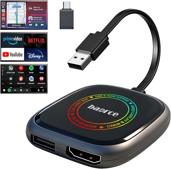 Magic Box 3.0 Max 2026 Upgrade - 32G Car Streaming Device with Netflix, YouTube, Prime Video, Wireless Apple CarPlay & Android Auto Adapter, Support HDMI Output & USB Drive, for OEM Wired CarPlay Cars