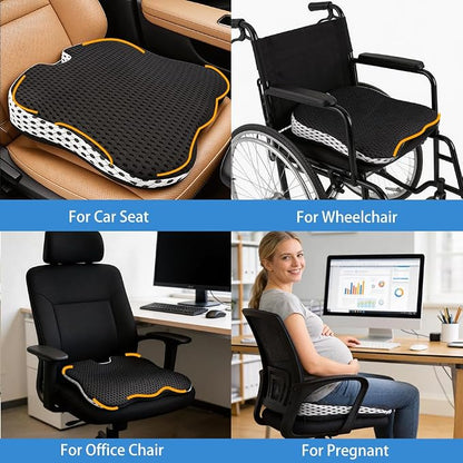 Car Seat Cushion for Long Driving Memory Foam Wedge Cushion for Back Pain & Tailbone Pain Relief Non Slip & Ergonomic Car Seat Pillow Pad, Universal Fit for Most Car Truck Office Chair & Wheelchair