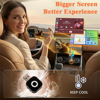 4 in 1 Wireless CarPlay Adapter with Screen Mirroring – Supports Apple CarPlay & Android Auto & AirPlay & MirrorLink, 2026 Upgraded screen mirroring dongle for car, USB-A/USB-C Connection, Plug & Play