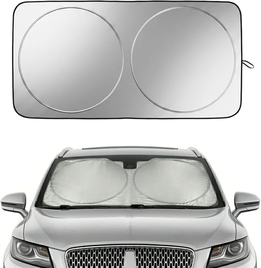 Windshield Sun Shade for Cadillac SRX 2010-2025 & Lincoln MKC 2015-2019 / MKX 2007-2018, Front Windshield Sunshade with Full Coverage Reflective Polyester Material Blocks Heat & Sunlight