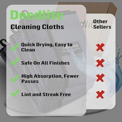 Deedlite Bath Wipes Shower Cleaning Cloths, Premium Car Drying Towel | Ultra Absorbent Twisted-Loop Design| Microfiber Towel for Car, Shower Cabin, Household