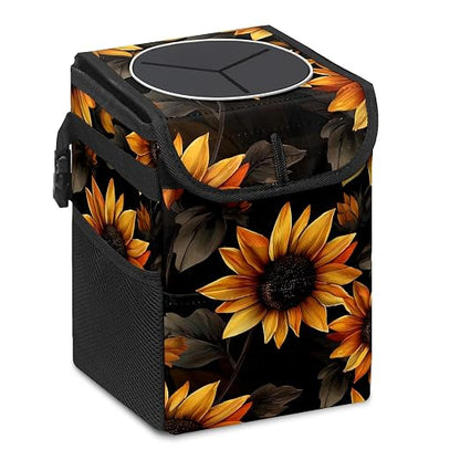 Car Trash Can – Multi-Purpose, Lightweight and Portable with Durable Water-Resistant Coating, No Installation Required, Practical and Ample Capacity, Variety of Colors.Beautiful Sunflower