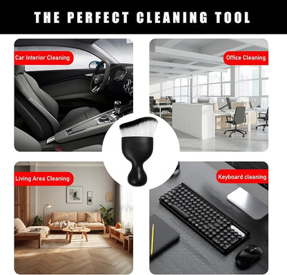 Dickno 2PCS Car Interior Dust Brush, Soft Scratch Free Auto Detailing Brushes, Universal Vehicle Interior Cleaning Tool for Automotive Dashboard, Air Vents, Leather (White & Black)